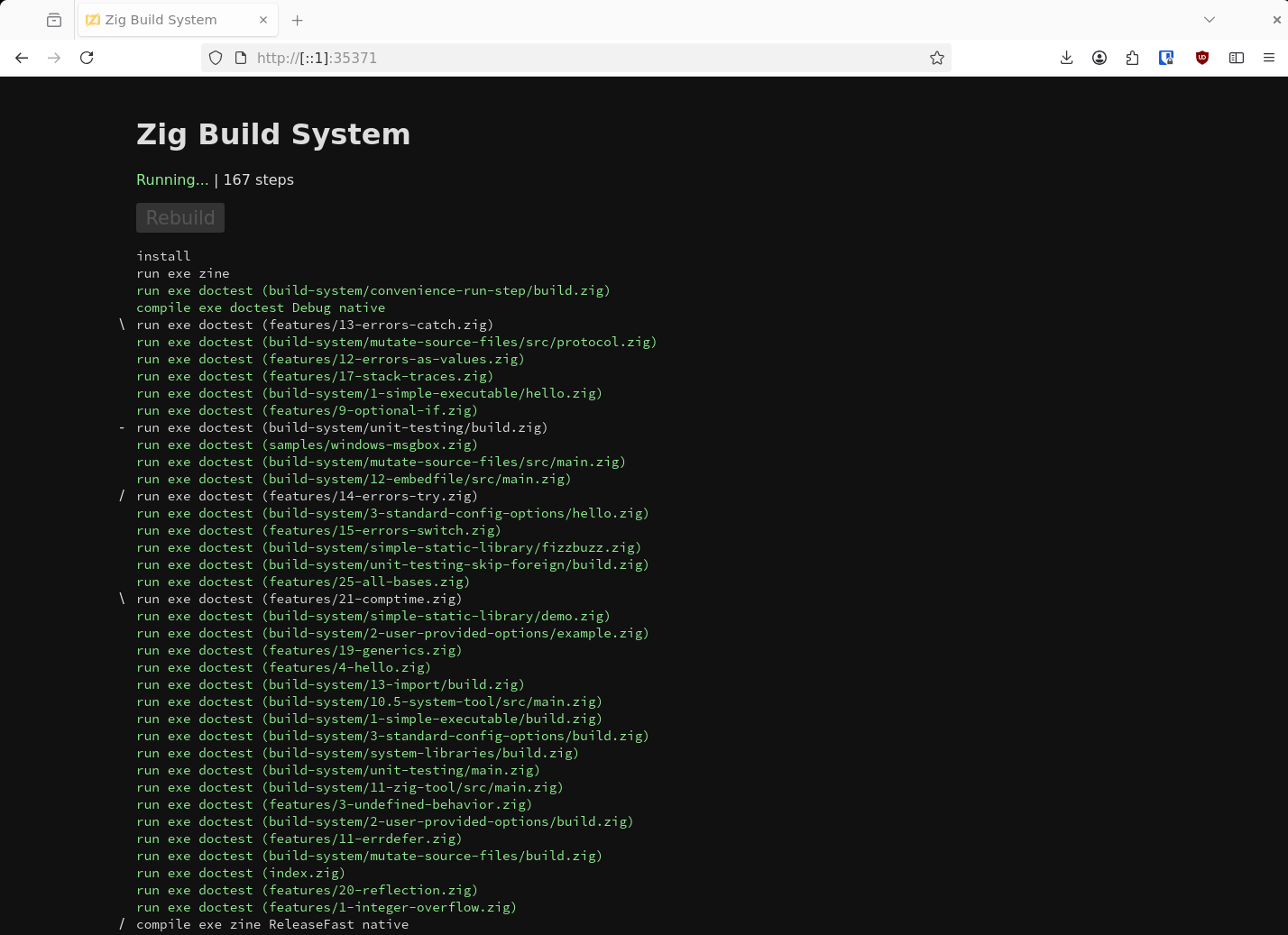 zig build web interface